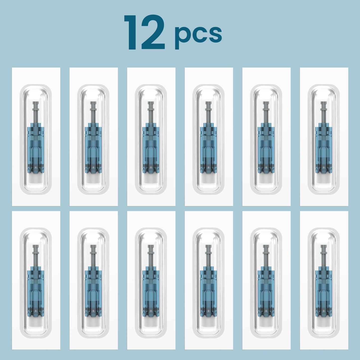 12Pcs 18Pin Microneedling pen Cartridges for Dr Pen M8S/A11/A8S/A9 at Home Use,0.25mm