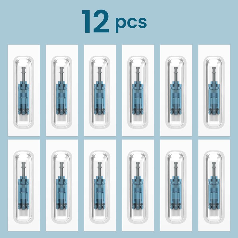 12Pcs 18Pin Microneedling pen Cartridges for Dr Pen M8S/A11/A8S/A9 at Home Use,0.25mm