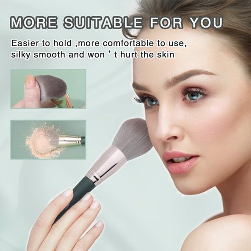 Makeup Brush Set 16 Pcs Premium Synthetic Kabuki Foundation Powder Concealer Brushes for Face Cosmetic Eyeshadow Eyebrow Eyeliner with Makeup Sponge Brush cleaner in Storage Case, (Green)