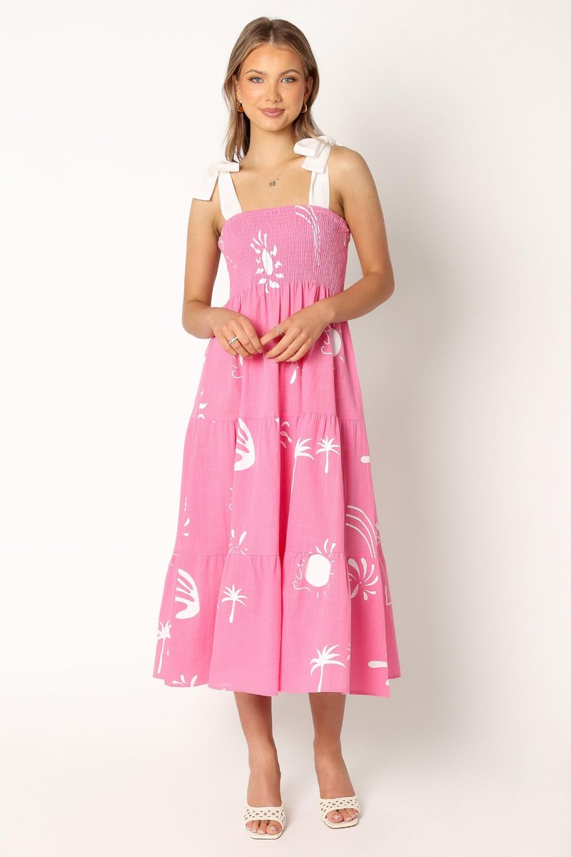 Petal & Pup Sarelle Midi Dress - Hot Pink XS
