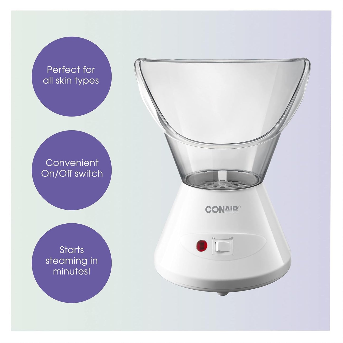 True Glow by Conair Facial Steamer - Face Steamer for Facial Deep Cleaning - Home Facial Spa