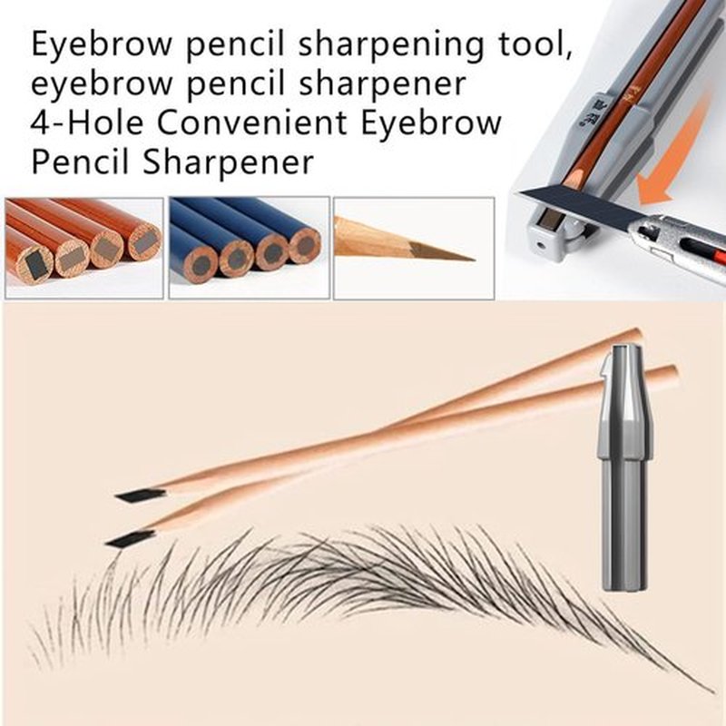 FETNHU Eyebrow Pencil Sharpener, Stainless Steel Blade, Size Adjuster, Professional-Grade Cosmetic Sharpener, Women Makeup Pencil Sharpener for Lip Liner Eyeliner Eye Brow Pencils (1Set)