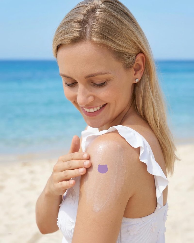 UV Detection Stickers for Sunscreen - 80 Count UV Detection Stickers, Know When to re-Apply Sunscreen, Sun Protection Reminder, 8 Cute Pattern Types