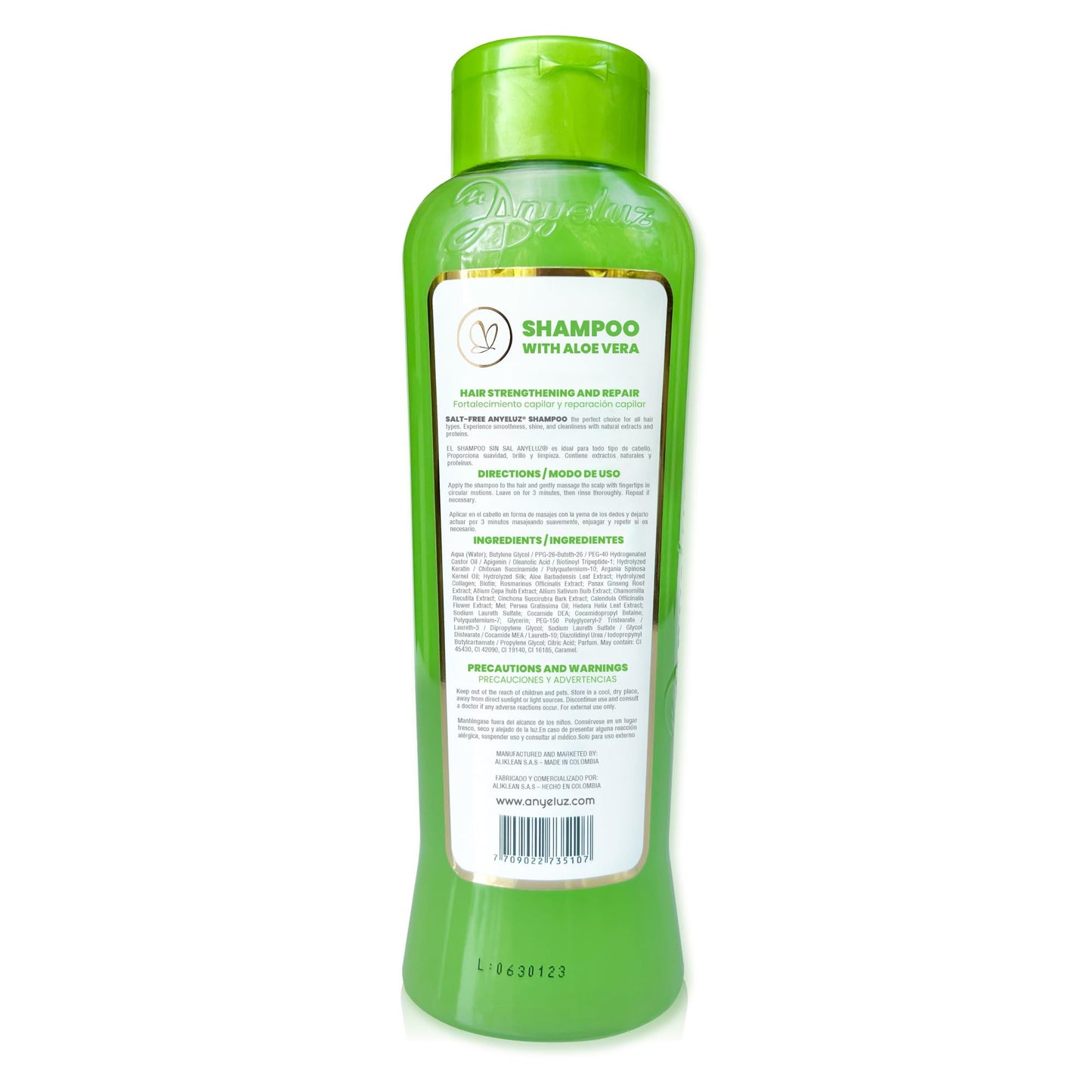 ANYELUZ Aloe Vera Hair Shampoo, Deep-Cleansing Scalp Cleanser, Biotin Strengthening Formula, Grease Control, Salt Paraben-Free Haircare