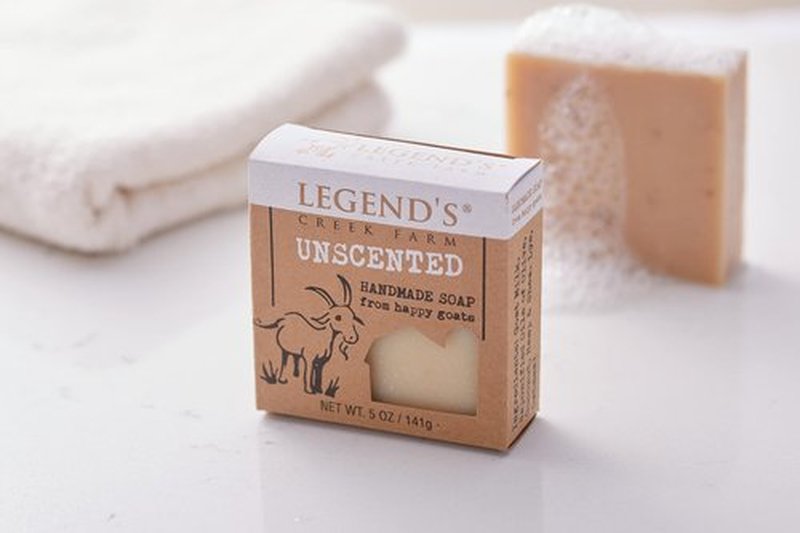Legend’s Creek Farm Goat Milk Soap - Cleansing Moisturizing Soap Bar for Hands and Body - 5 Oz Creamy Lather, Nourishing, Gentle Natural Soap for Sensitive Skin, Handmade in USA (Unscented, Pack of 2)