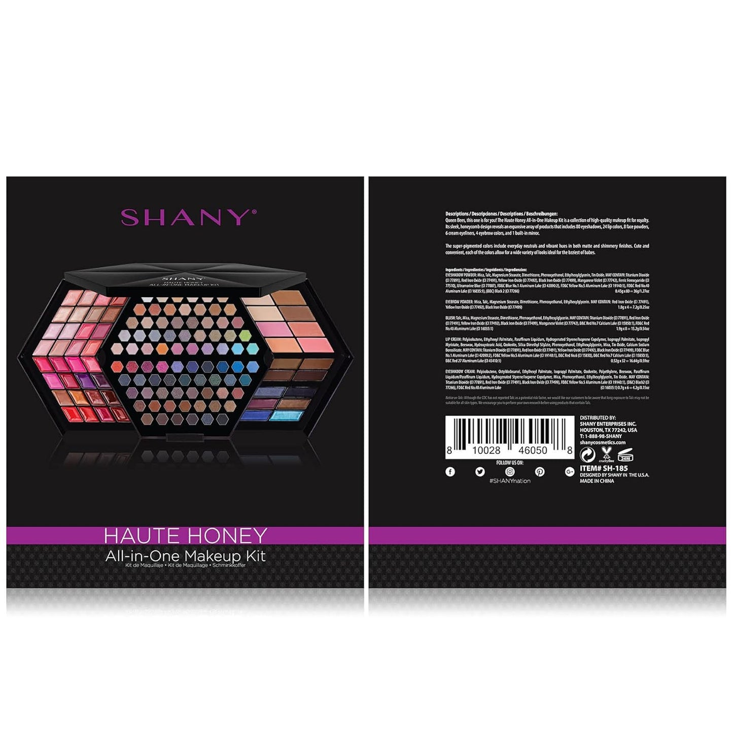 SHANY All About That Face Makeup Kit - All in one Beginner Makeup Set - Eye Shadows, Lip Colors, Face Makeup, Cosmetics applicators & More.