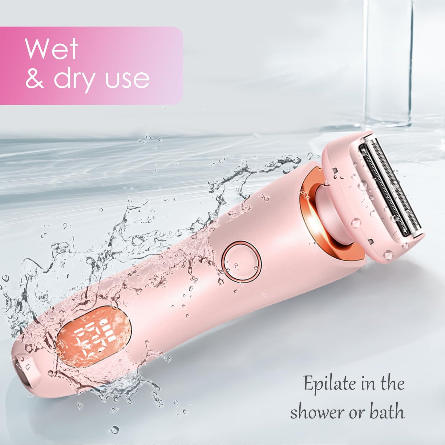 Livora Electric Shaver for Women,Silk Glide Pro Shaver,Rechargeable Electric Trimmer for Bikini, Pubic Hair, Legs, Body, Wet/Dry (Pink)