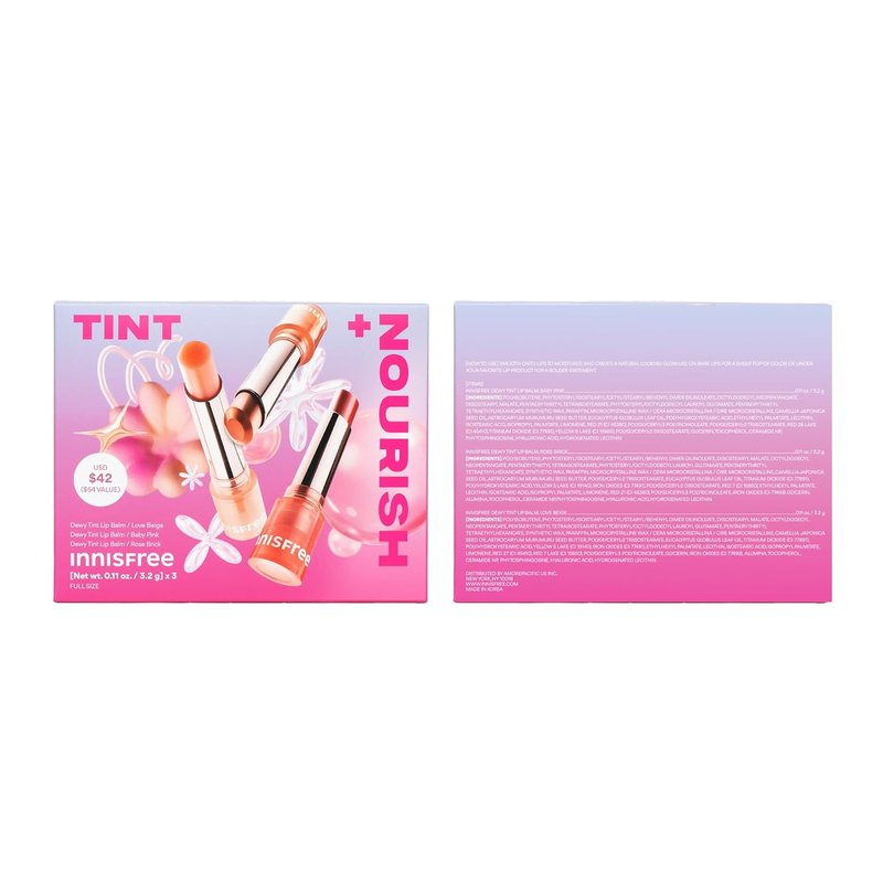 Innisfree Dewy Tint Lip Balm - Hydrating Tinted Balm with Hyaluronic Acid & Ceramides | Available in 4 Shades