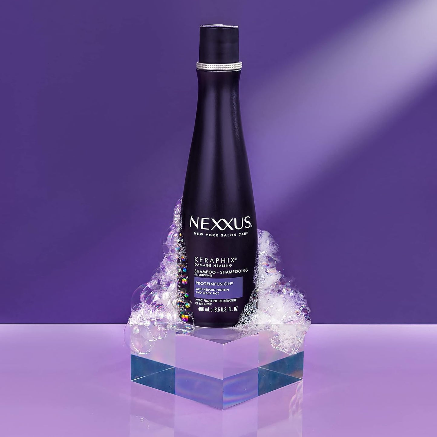 Nexxus Keraphix Shampoo With ProteinFusion for Damaged Hair Keratin Protein, Black Rice, Silicone-Free 33.8 oz