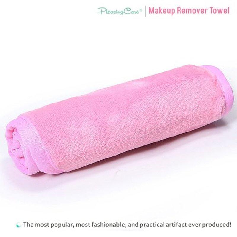 Makeup Remover Cloth Clean Towel, Reusable Facial Cleansing Towel - Chemical Free, Remove Makeup Instantly with Just Water - Money-back Satisfaction Guaranty (1 Pink)