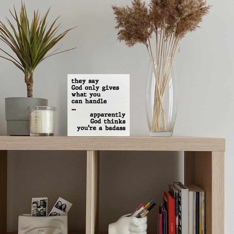 Funny Cancer Warrior Gifts for Women Men, Birthday Gifts for Cancer Patients Inspirational Cancer Survivor Gifts, Cancer Support Fighter Encouragement Gifts, Cancer Humor, Wooden Box Sign