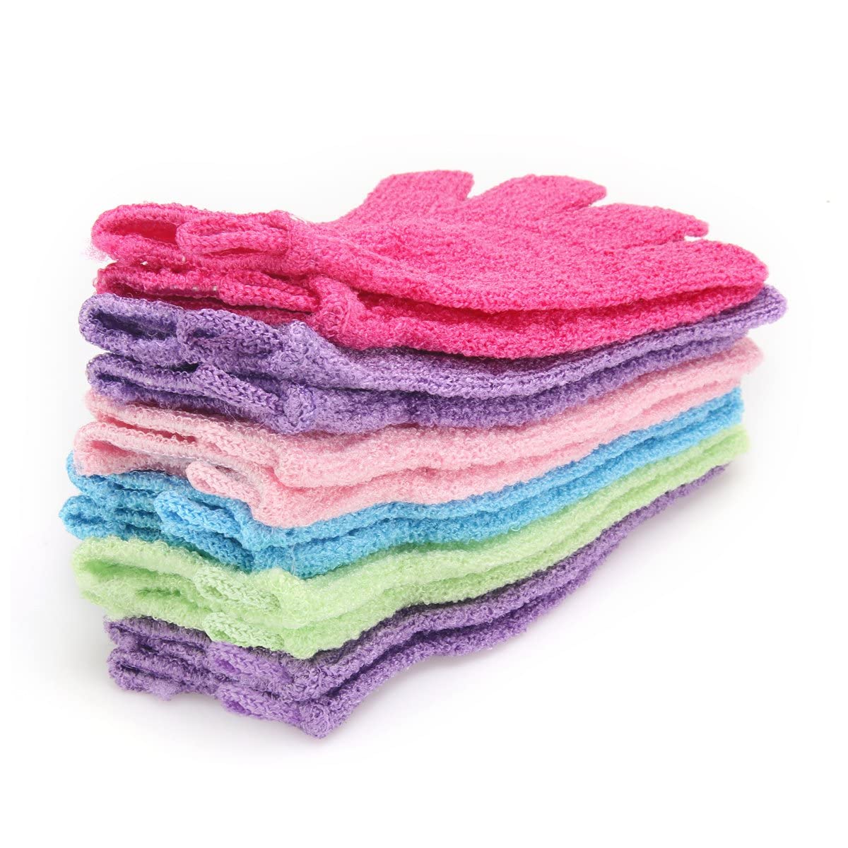 12 Pcs Exfoliating Shower Bath Gloves for Shower,Spa,Massage and Body Scrubs,Dead Skin Cell Remover Solft and Suitable for Men,Women and Children