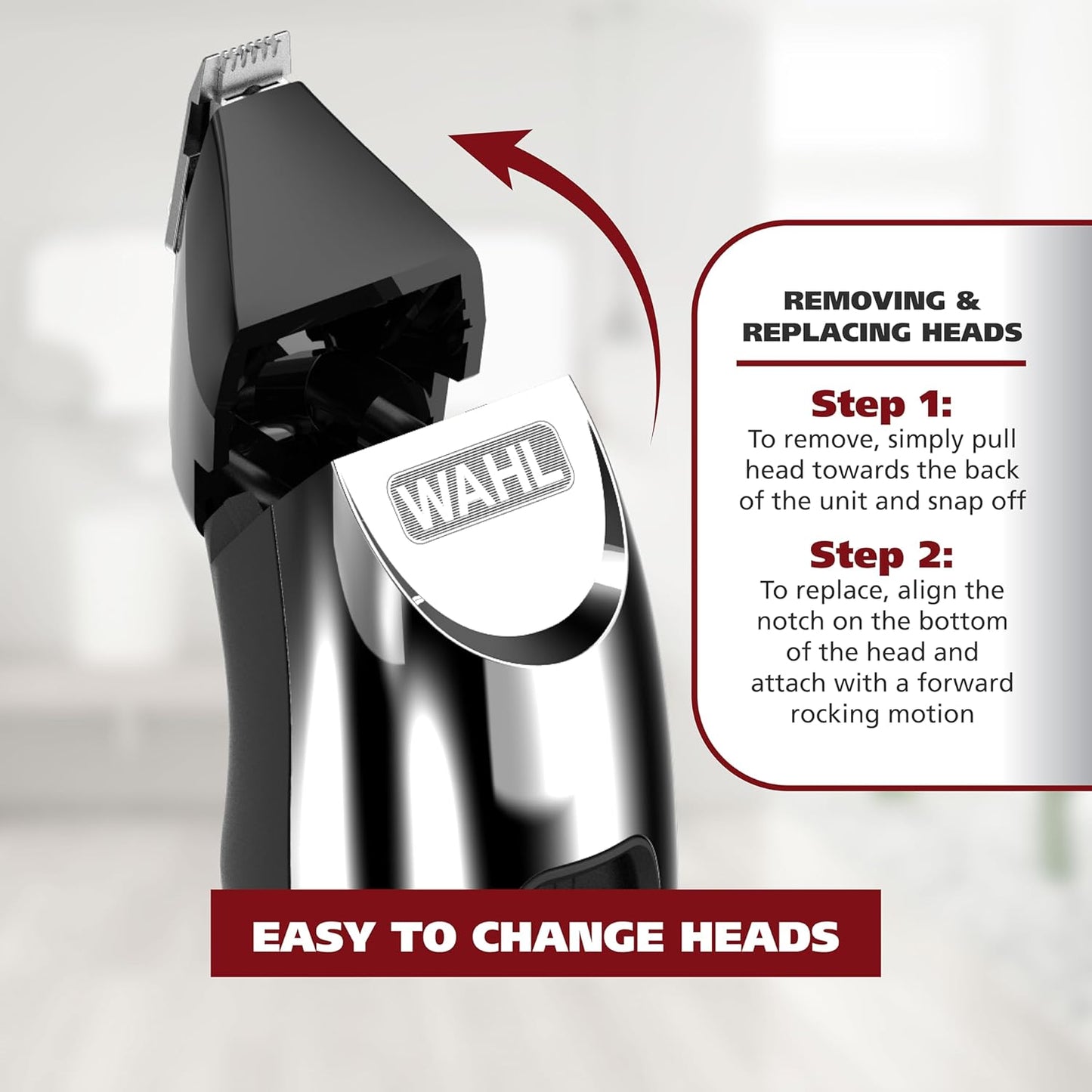 Wahl Groomsman Pro All in One Beard Trimmer for Men, Mens Beard Trimmer Rechargeable Cordless Hair Trimmer, Includes 3 Attachment Heads for Beard, Nose, & Ear Hair Trimming - Model 5617