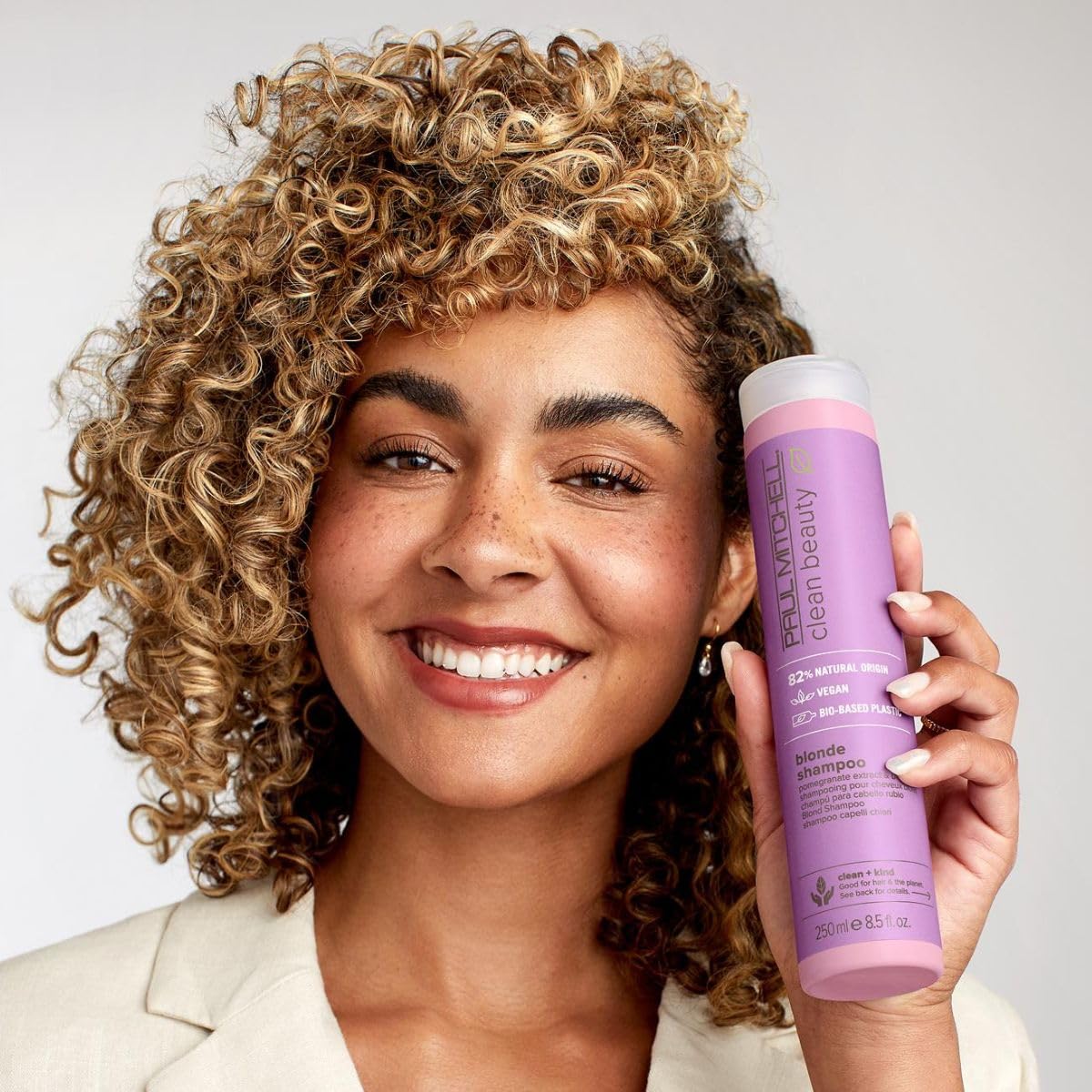 Paul Mitchell Clean Beauty Blonde Purple Shampoo, Gently Cleanses, Eliminates Brassy Tones, For Color-Treated Hair + Naturally Light Hair Colors