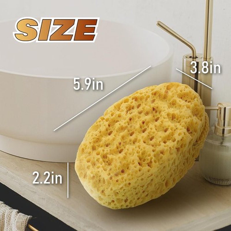 myHomeBody Bath Sponge, Foam Loofah Sponge, Body Sponge for Shower – Large Size, Lots of Lather, Oval, 2 Pack