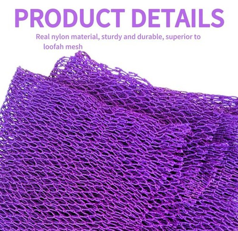 SPMKTBOZAI African Net Sponge Authentic, African Exfoliating Sponge Real African Net Black Owned, African Bath Sponge Back Scrubber, Body Exfoliator Shower Bath Accessories (Purple)