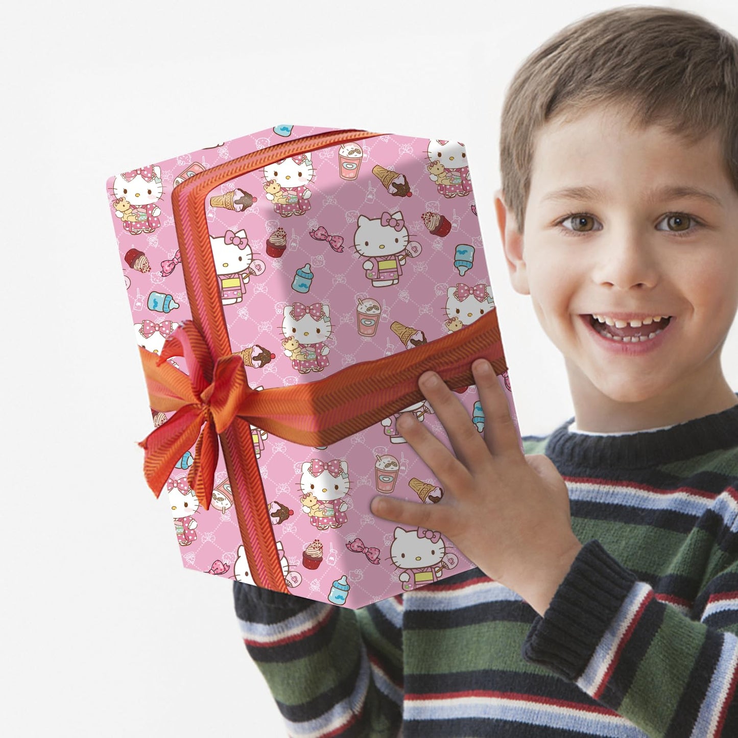 EYQQM Wrapping Paper 2 Rolls 118" x 17" Wrapping Paper Wrap Pack for Children's Birthday Party Storage Festive Decoration (Pink)