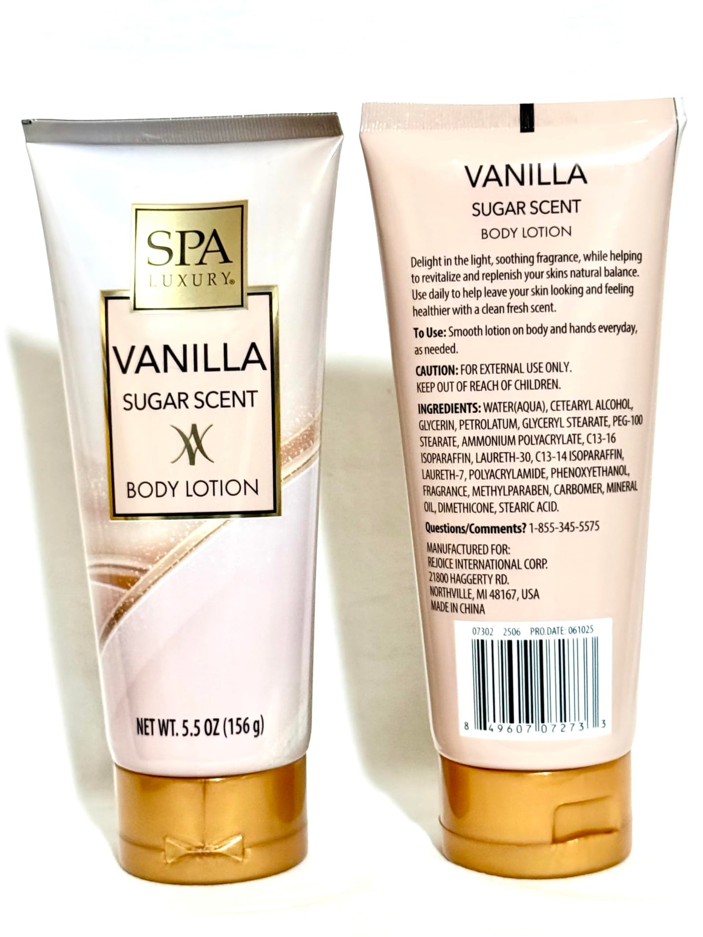 Spa Luxury Body Lotion 5.5 fl oz (Pack of 2) – Sweet, Cozy & Hydrating Formula. (Vanilla Sugar)