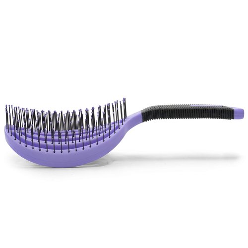 NuWay 4HAIR DoubleC U.S. Patented Double Curved Detangling Brush is Hair Dryer Safe (Violet)