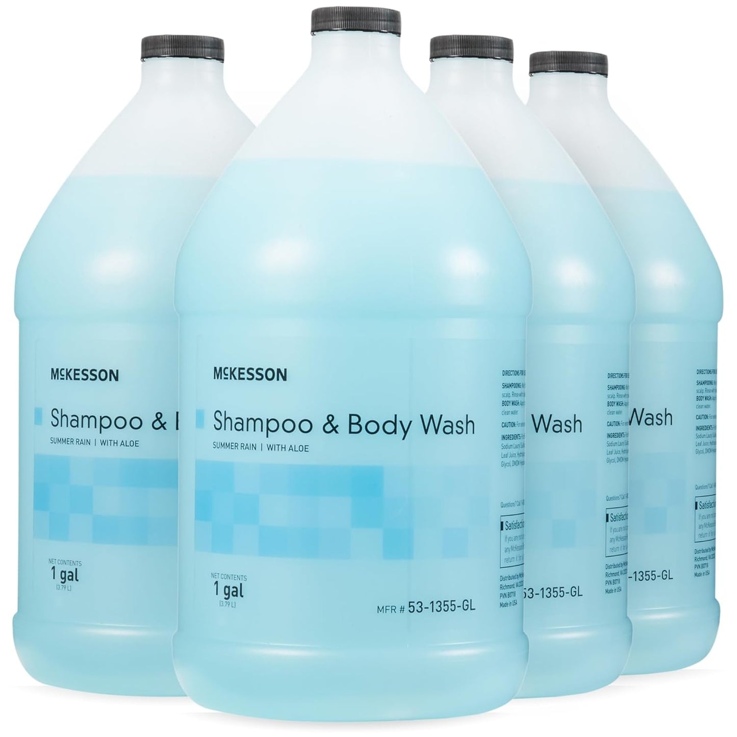 McKesson Body Wash and Shampoo - 1 Gallon Bulk Refill Full Body Wash with Aloe, Cucumber Melon Scent - Sensitive Skin & Hair 2‑in‑1