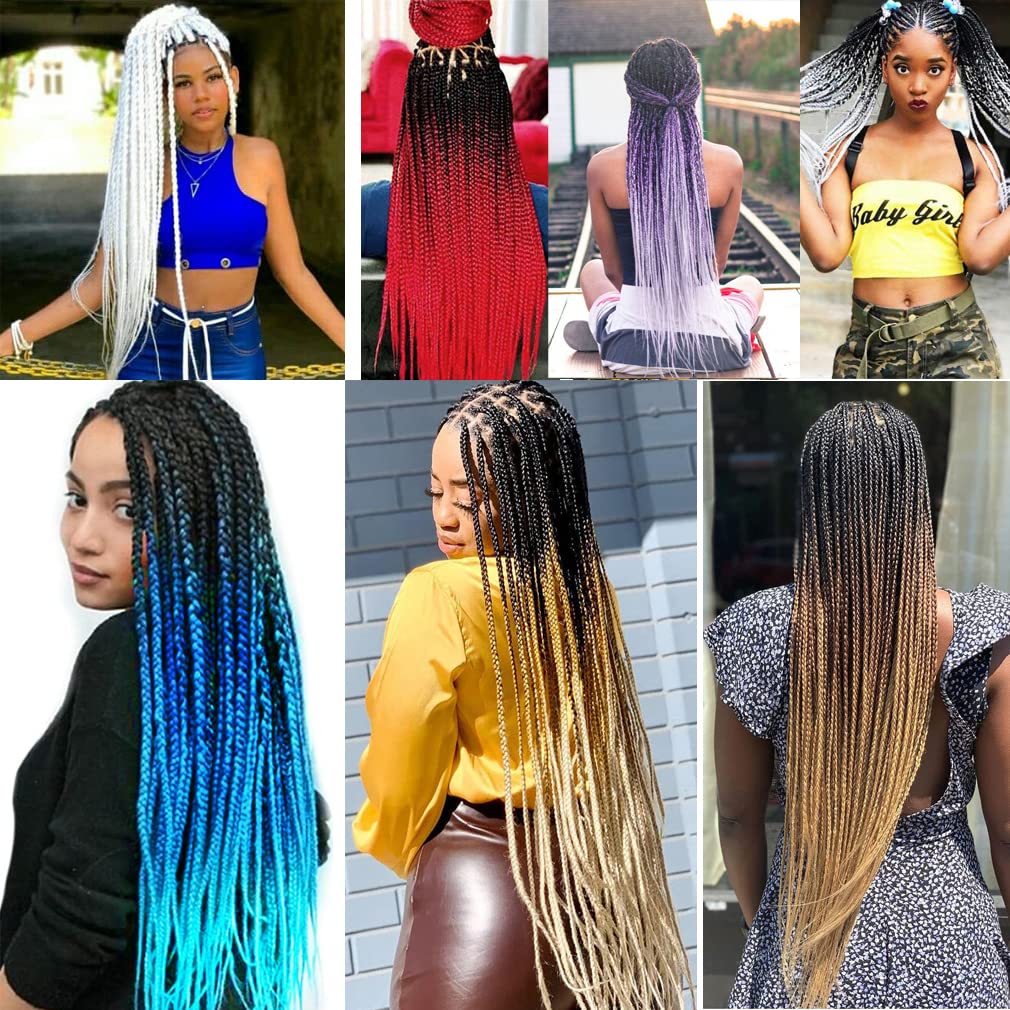 Pre stretched Braiding Hair 30 Inch 8 Packs Professional Hair Extensions Synthetic Braid Hair Crochet Braids Soft Yaki Texture Hot Water Setting(30",mixed blond & beige)