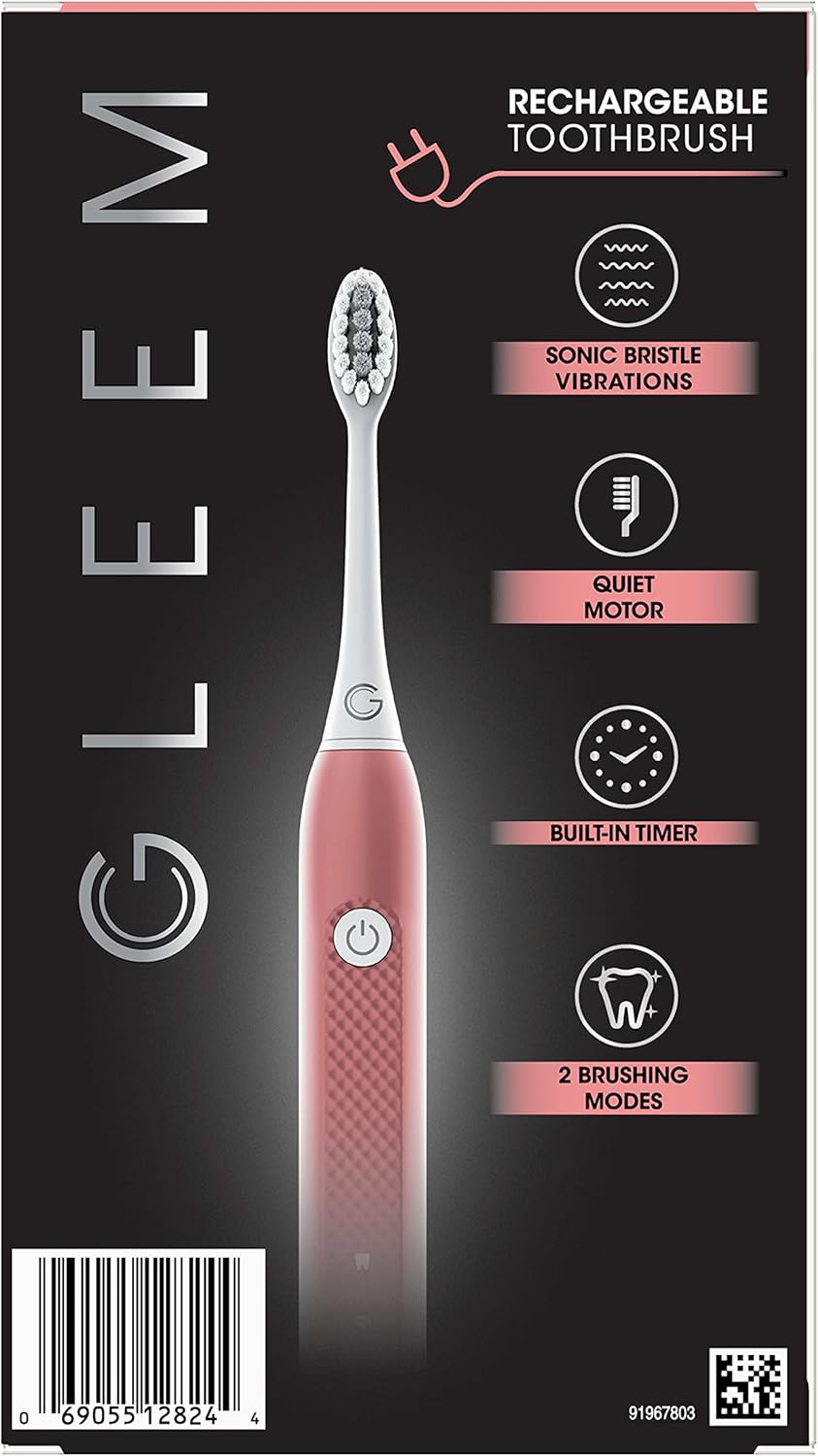 Gleem Rechargeable Electric Toothbrush, Coral