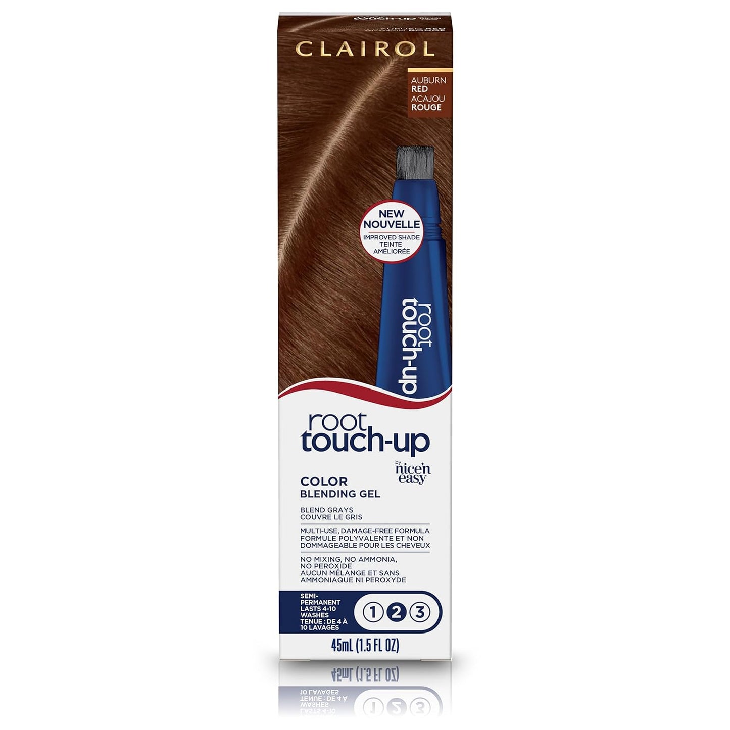 Clairol Root Touch-Up Semi-Permanent Hair Color Blending Gel, 4 Dark Brown, Pack of 2
