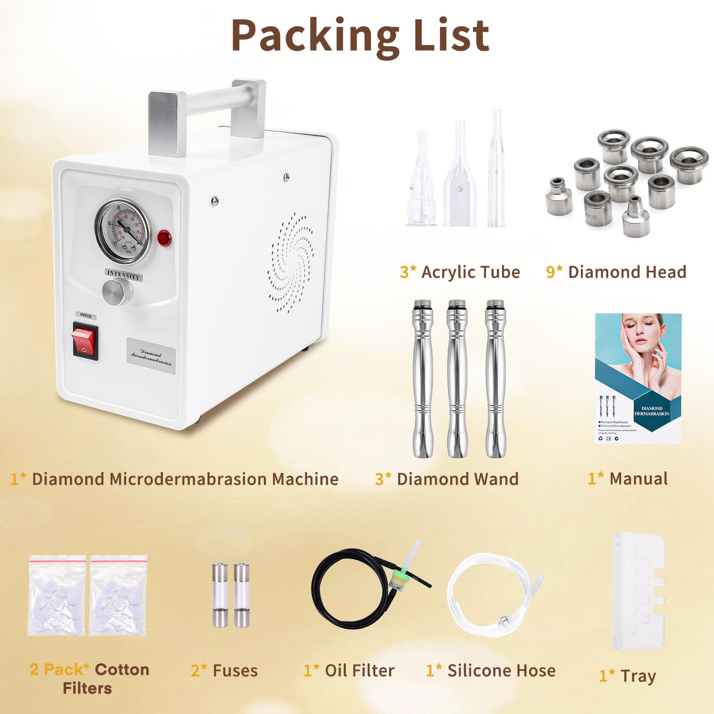 TopDirect Professional Diamond Microdermabrasion Machine, Diamond Facial Dermabrasion Treatment Home Use Device for Skin Care with Adjustable Suction (0-68cmHg)