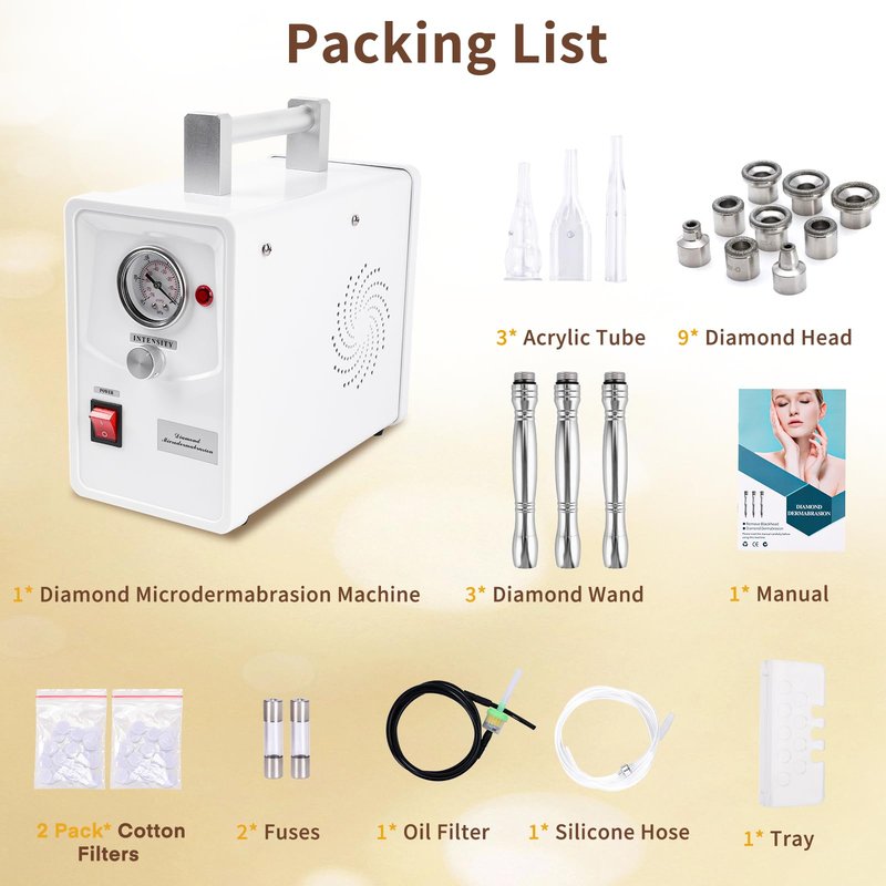 TopDirect Professional Diamond Microdermabrasion Machine, Diamond Facial Dermabrasion Treatment Home Use Device for Skin Care with Adjustable Suction (0-68cmHg)