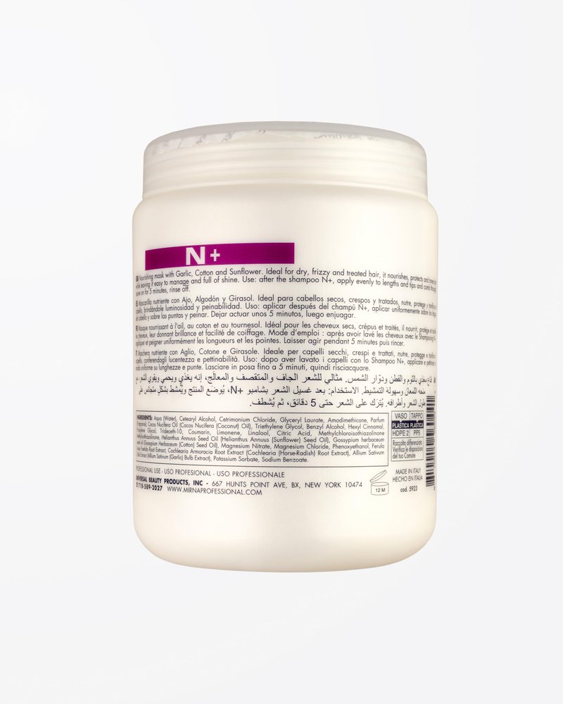 Mirna Professional N+ Nourishing Mask with Garlic, Cotton and Sunflower 1000ml/33.8oz