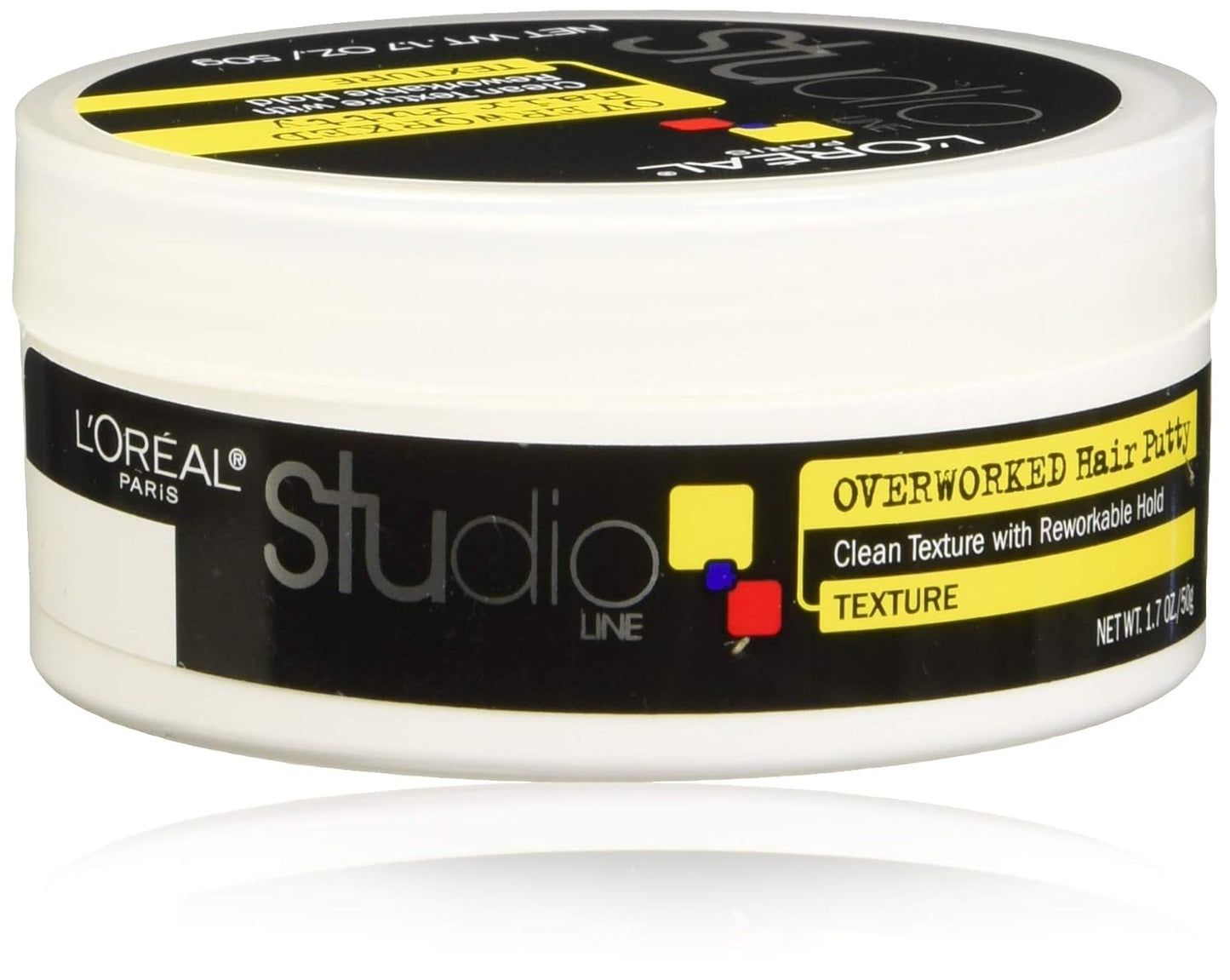 L'Oreal Paris Studio Line Overworked Hair Putty, 1.7 Ounce (Pack of 4)