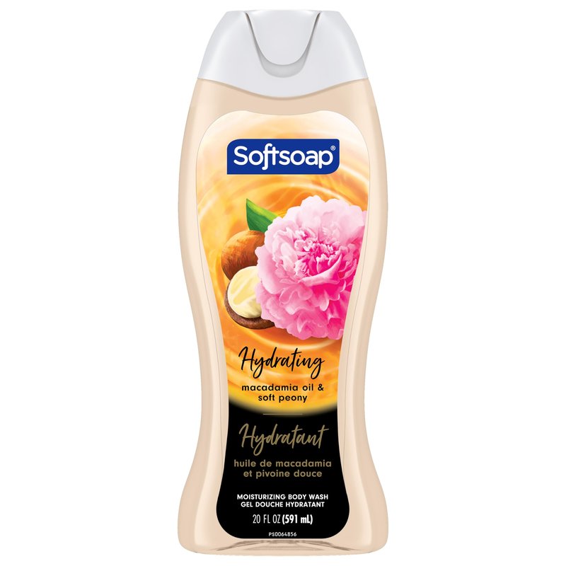Softsoap Luminous Oils Moisturizing Body Wash, pH Balanced, Paraben Free, Macadamia Oil and Soft Peony Scent, 20 fl oz