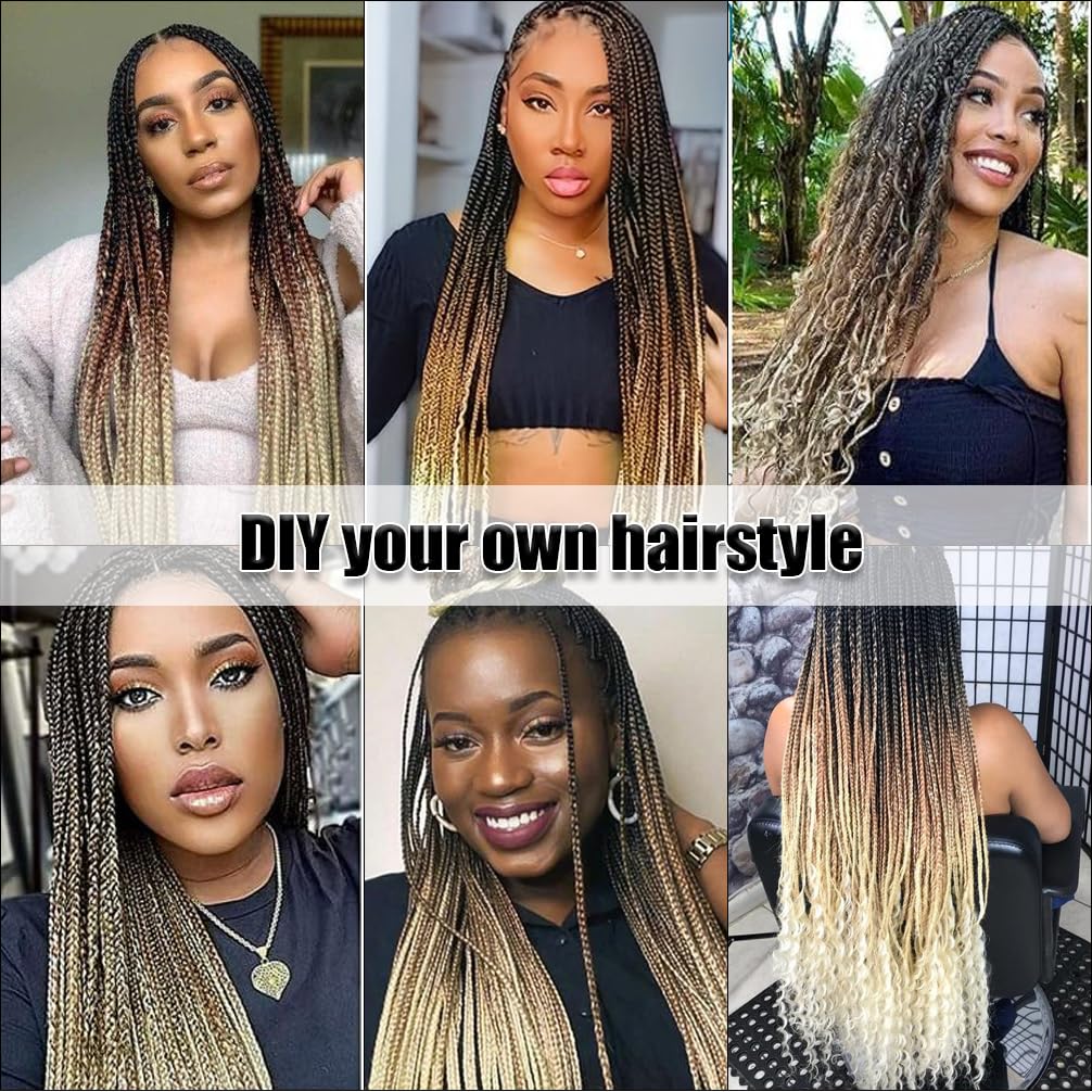 Braiding Hair Pre Stretched 6 Packs 26 Inch Three Tone Ombre Braiding Hair Yaki Texture Professional Synthetic Hair Extensions(26"1B/27/613)