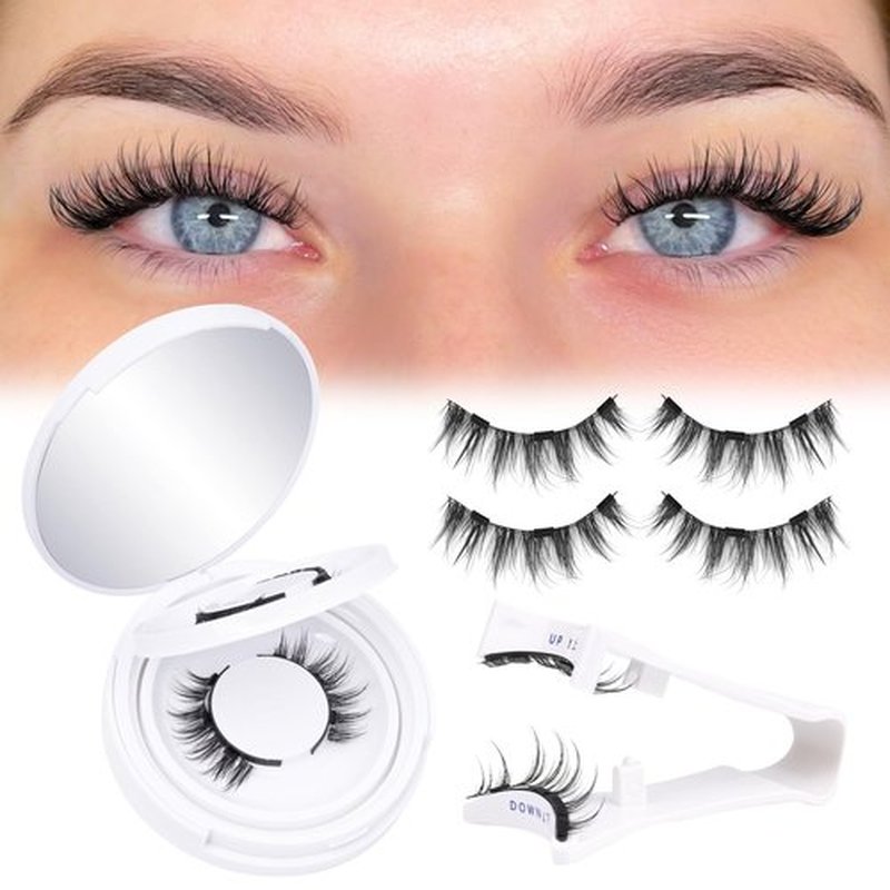 ALICE Reusable Magnetic Eyelashes without Eyeliner, No Glue Needed Magnetic Lashes Kit Natural Look 2 Pairs, Manga Magnetic Lashes with Magnets and Magnetic Lash Applicator Easy to Wear and Remove