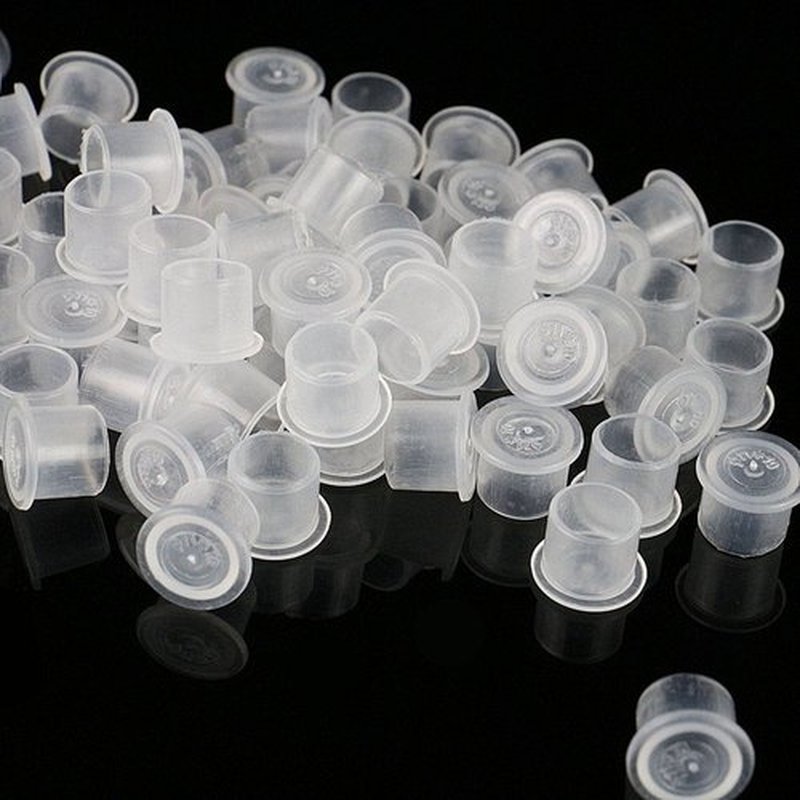 Tattoo Ink Caps Medium - 1000PCS Disposable Plastic Tattoo Ink Cap with Base Tattoo Cups for Tattooing, Tattoo Ink, Tattoo Supplies (14 12mm)
