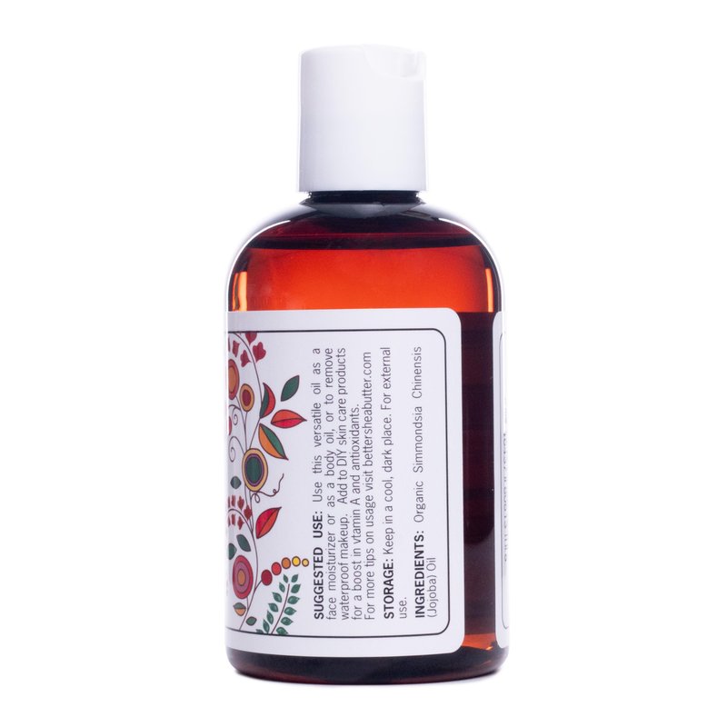 Better Shea Butter Organic Jojoba Oil | 100% Pure, Cold Pressed | Moisturize Face, Body & Hair Oil | Natural Massage Oil | 4 oz