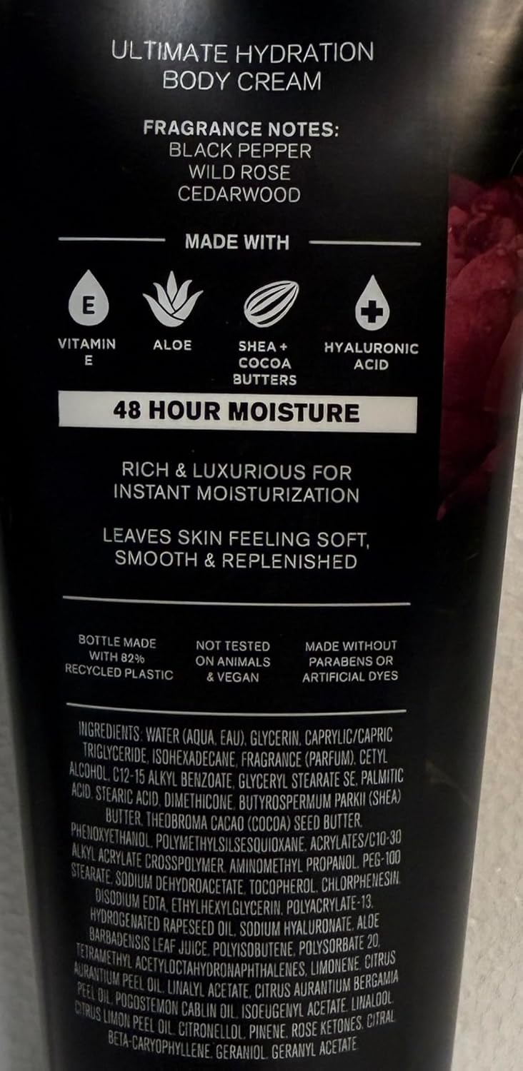 Men's Nocturnal Rose Hydration Body Cream | 8 Oz, Pack of 2 - Deep Moisturizing Formula