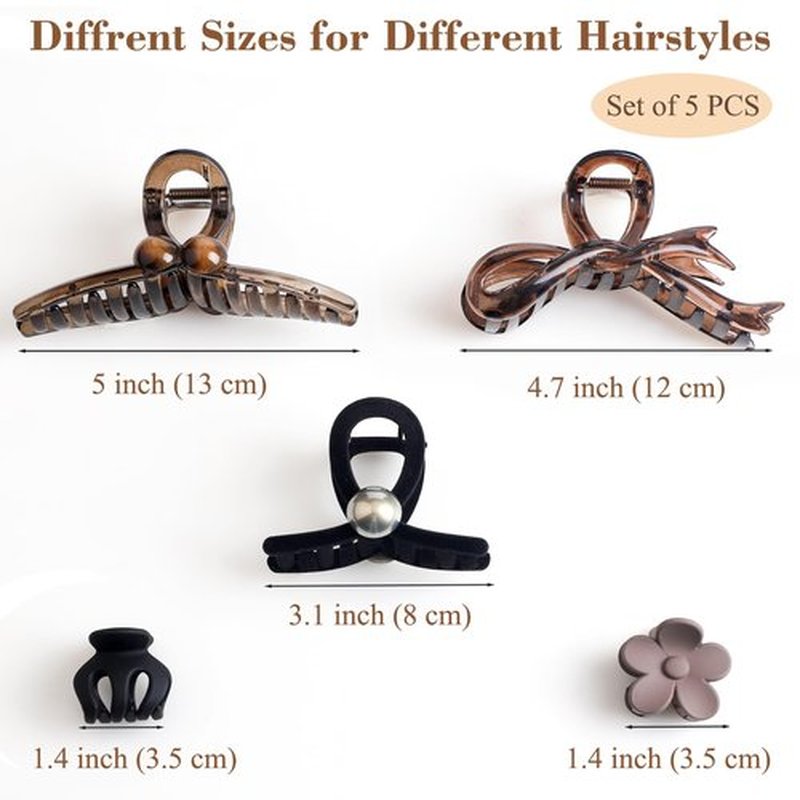 Sppry Hair Claw Clips for Women Thick/Thin Hair Set of 5 PCS