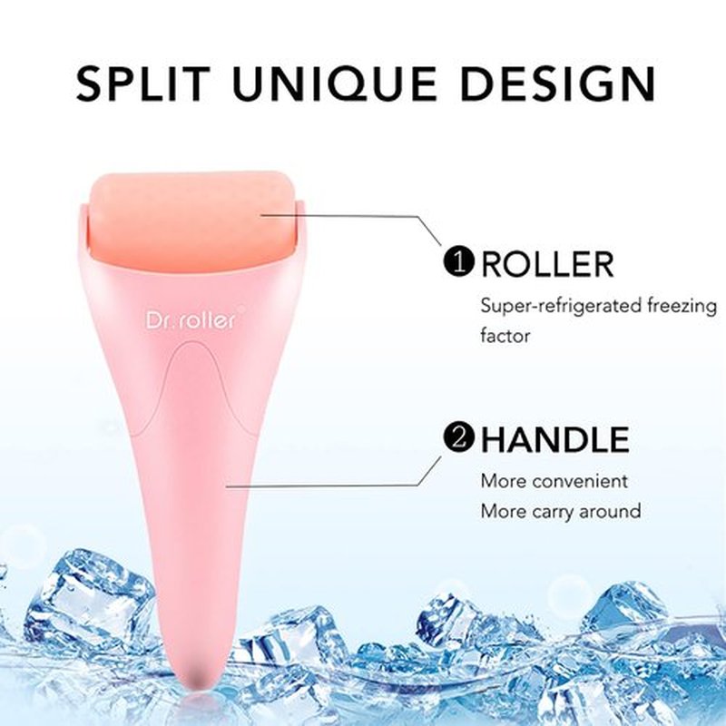 Dr.roller Ice Roller, Ice Roller for Face Women, Ice Face Roller & Eye Puffiness Relief, Face Ice Roller Skin Care Reduce Wrinkles Puffiness Migraine (Silicone Pink)