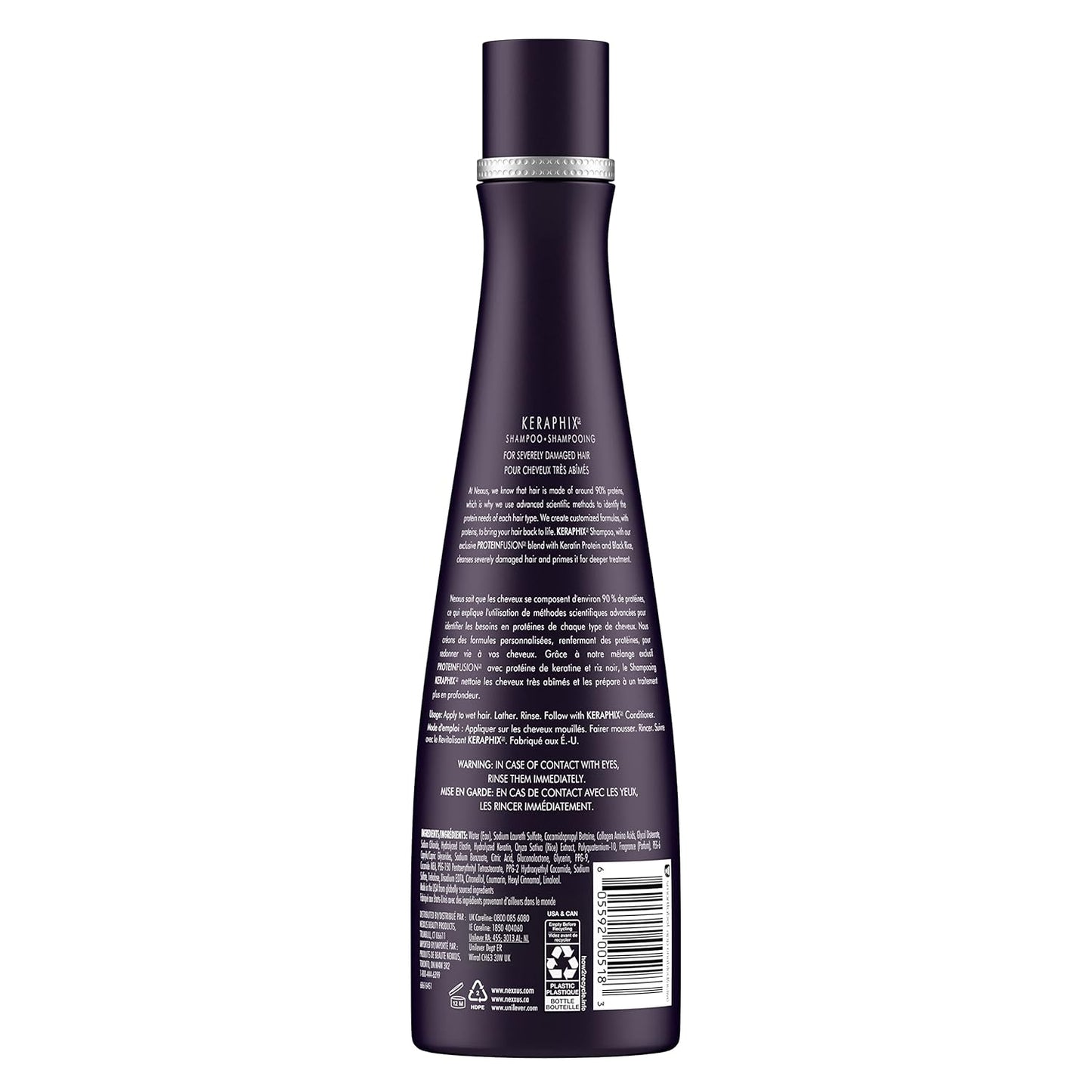 Nexxus Keraphix Shampoo With ProteinFusion for Damaged Hair Keratin Protein, Black Rice, Silicone-Free 33.8 oz