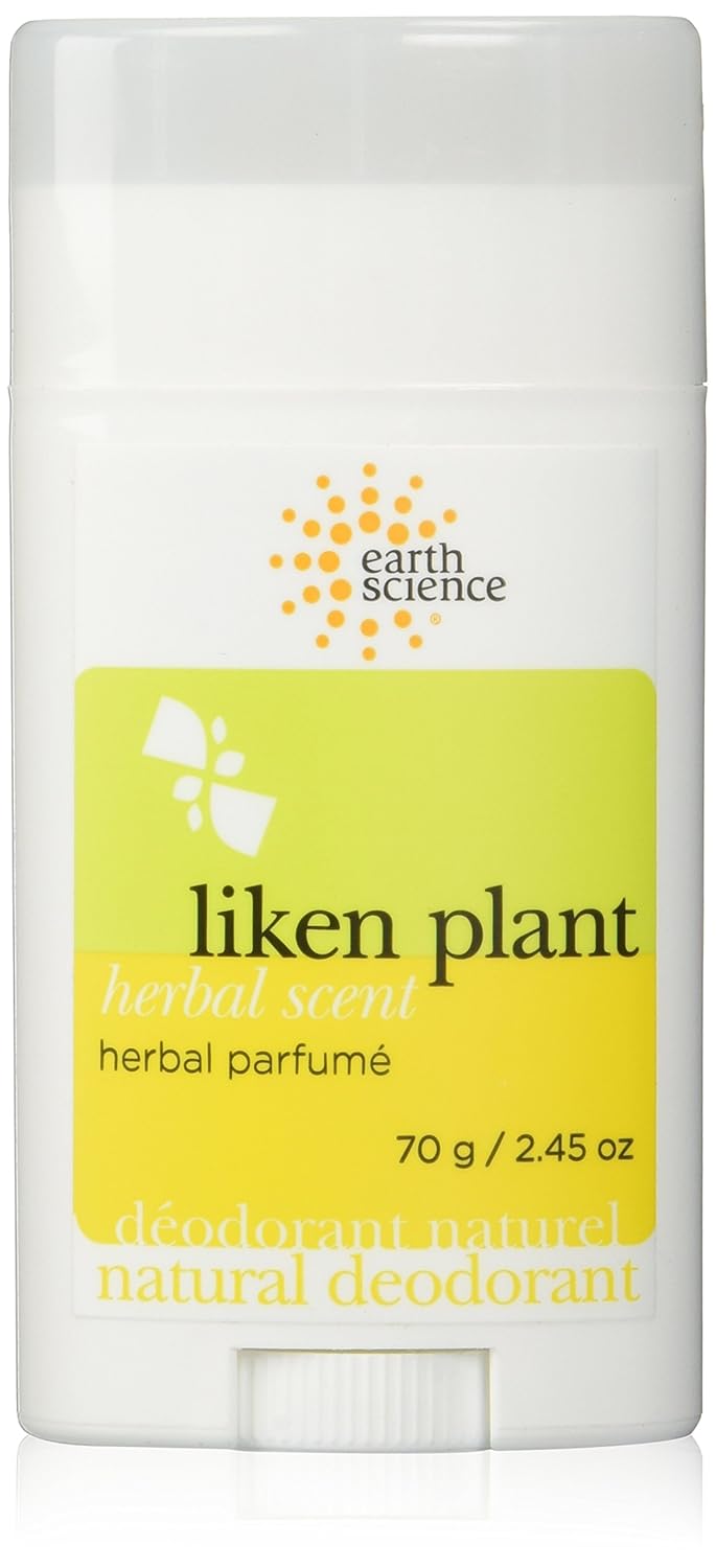 EARTH SCIENCE - All-Natural Aluminum Free Herbal Scented Lichen Plant Deodorant, 2.45 Ounce (Pack of 4)