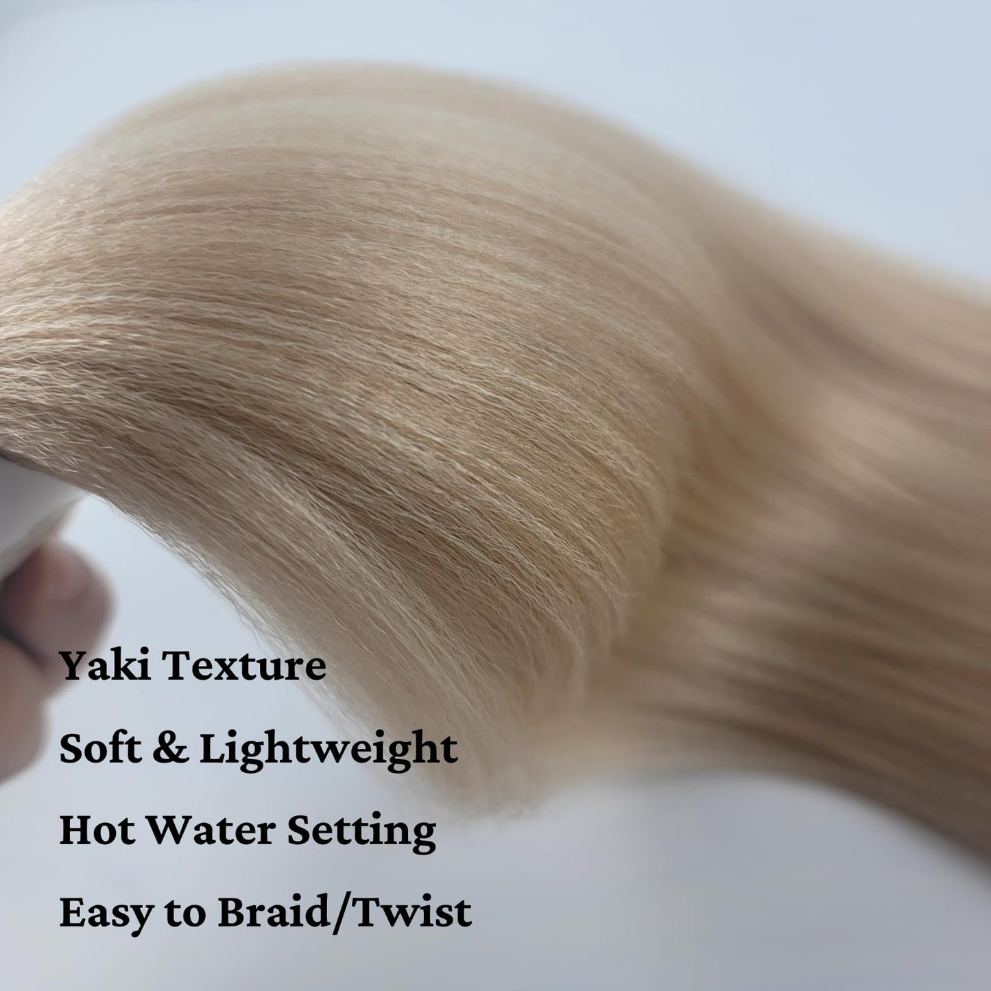 Ash Blonde Braiding Hair Pre Stretched Knotless Braiding Hair Synthetic Fake Hair Extension for Braiding (Pack of 6)