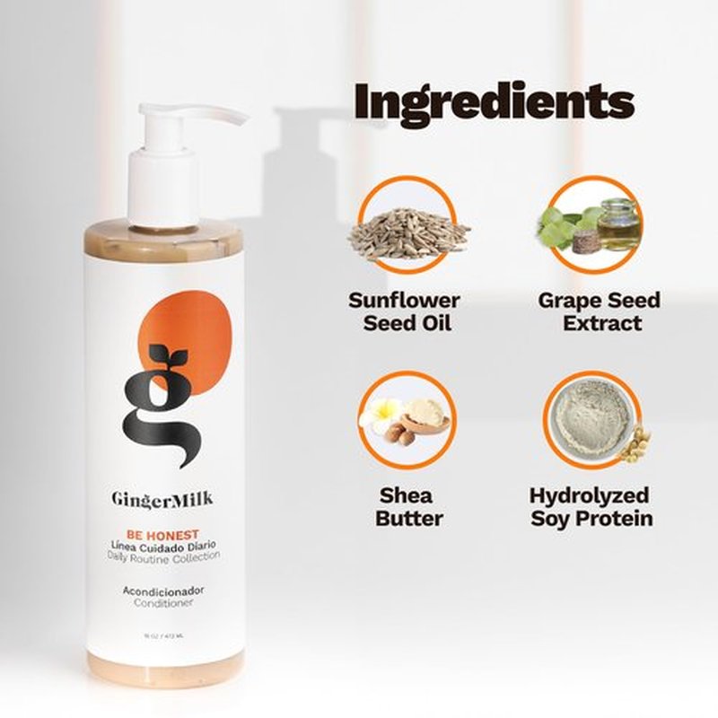 BE HONEST Conditioner for all hair types. Free of parabens, salt, alcohol, sulfates. Rich in botanical actives and vitamins for optimal suppleness and shine. 16oz