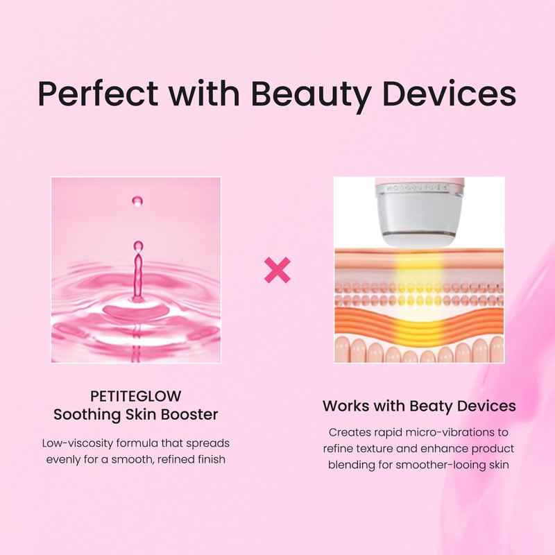 CLABIANE PETITEGLOW Soothing Skin Booster Serum for Ultrasound Skincare Device - Activation Hydration Conductive Clear Ampoule for Facial Massager Lightweight, Non-greasy Formula Korean Skincare
