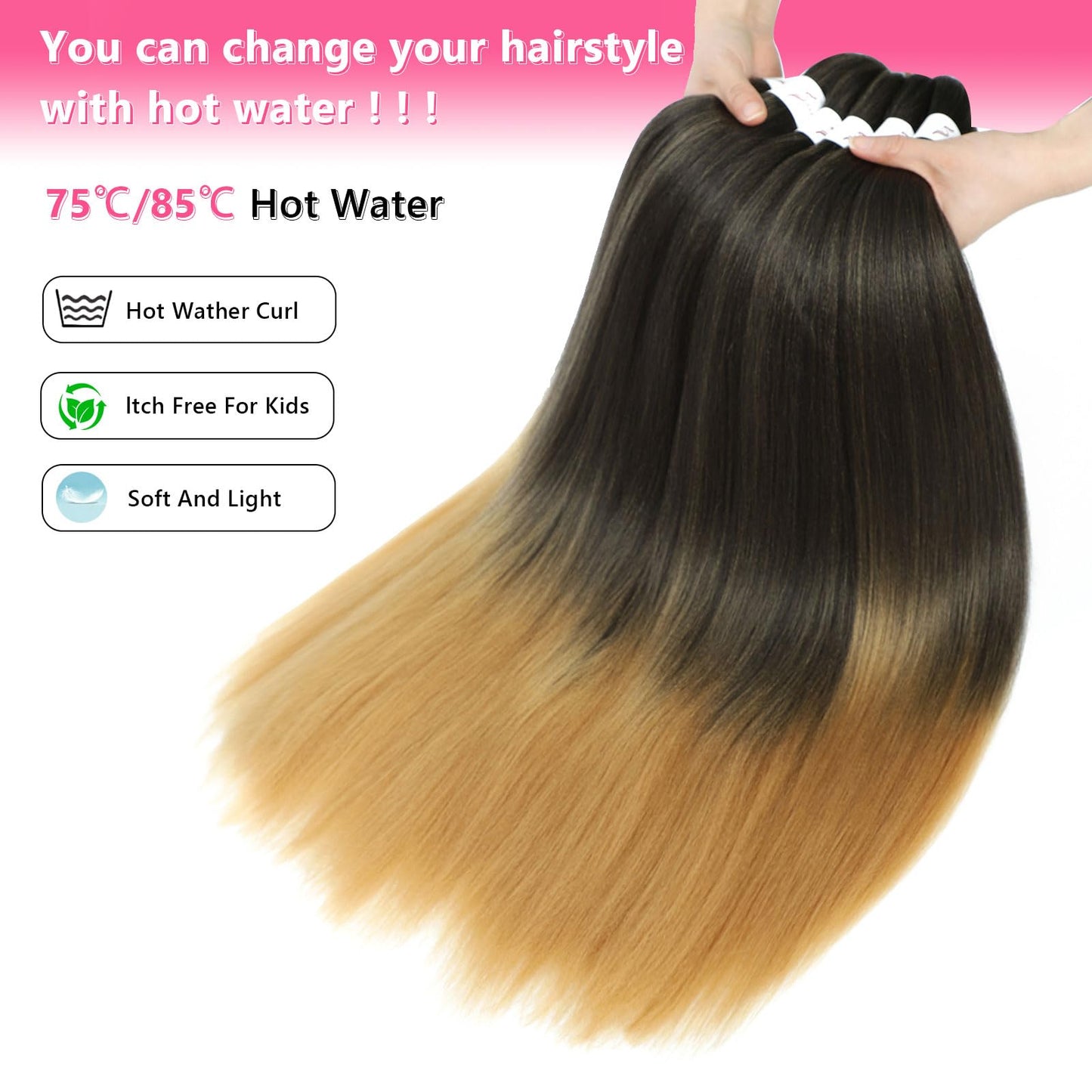 Pre Stretched Braiding Hair 20 inch 1B/27 Braiding Hair for Black Women 8Packs Crochet Boho Braiding Hair Non Toxic (20 Inch(8packs), 1B/27)
