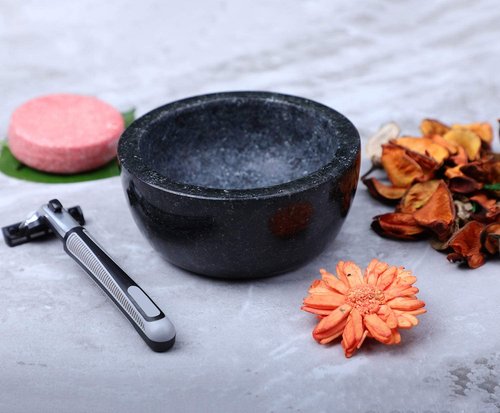 URBAN SOMBRERO ShayVe Shaving Bowl for Shaving Soap & Cream — Granite Shave Bowl For Shaving Soap & Cream — Exquisite Heat Insulated Wet Shaving Kit Addition (Black)