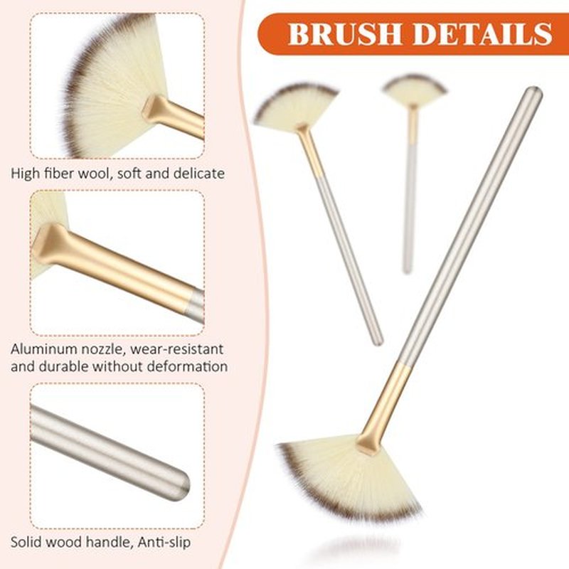 9 Pieces Facial Brushes Fan Mask Brushes, Soft Facial Applicator Brushes Tools for Peel Glycolic Mask Makeup for Mud Cream (Blue, Purple, Champagne)