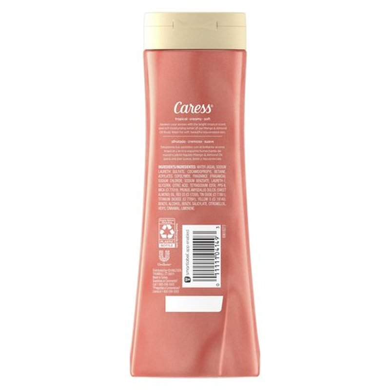 Caress Body Wash for Women, Mango & Almond Oil, Refreshing Shower Gel for Smooth, Rejuvenated Skin, 20 fl oz, 4 Pack