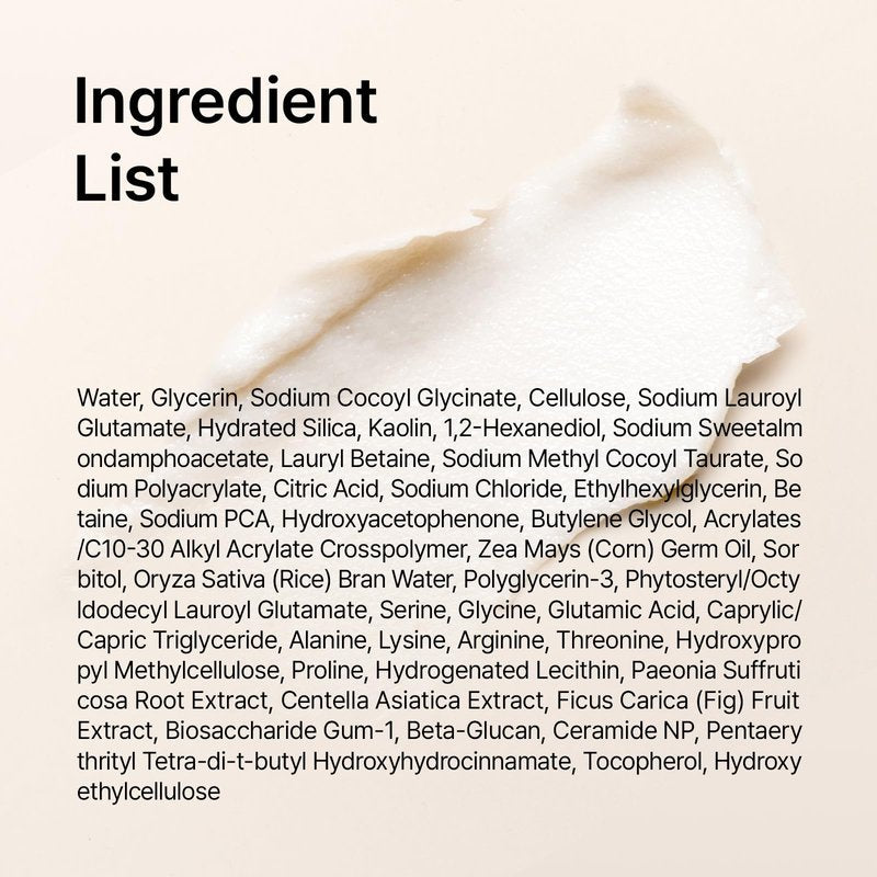 inyoe Dough Cleansing Foam with 3% Amino Acid Complex + Rice, 3 Step Transforming Amino Acid Facial Cleanser, Gentle Pore Care for Smooth Skin, 4.06 fl oz