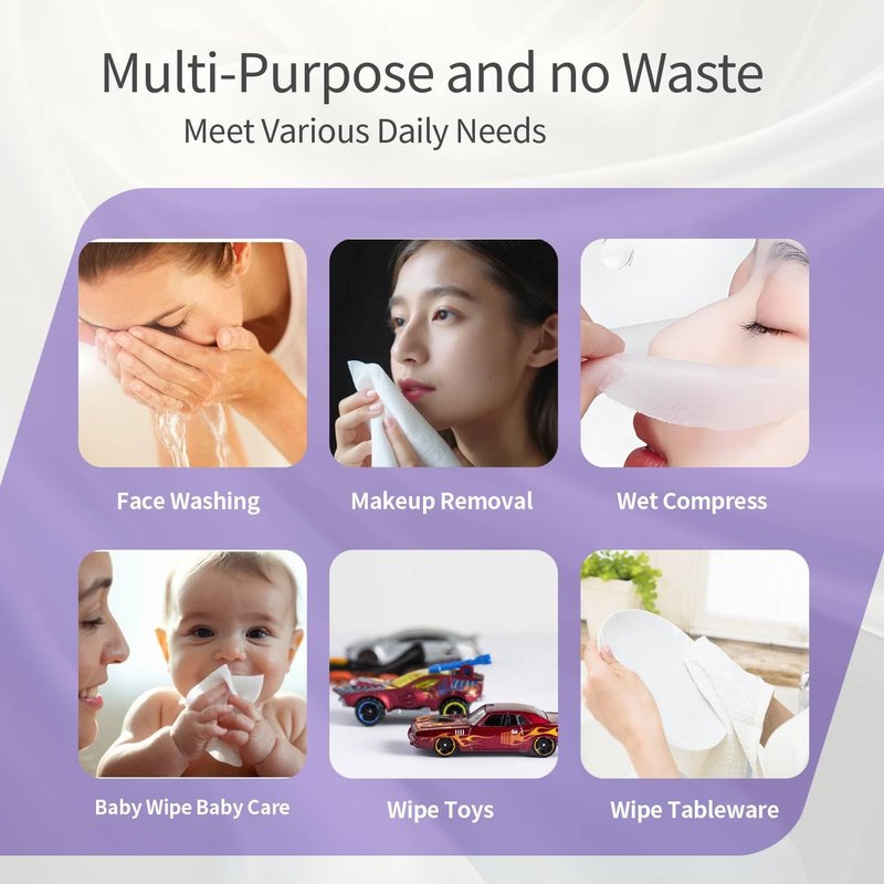 Disposable Face Towels(4 Box), Biodegradable Soft & Skin Friendly Face Towelettes Disposable, Makeup Remover Dry Wipes Tissue for Women, Facial Wash Cloth Travel